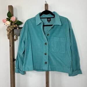 BDG Urban Outfitters Teal Corduroy Button Down Shacket Size Medium‎